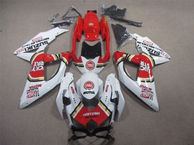 Carenado GSXR 600 K8 08-10 - Blanco Lucky Strike Rojo Motul