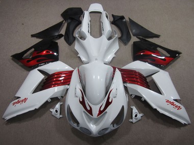 Carenado ZX14R ZZR 1400 06-11 - Blanco Rojo Ninja