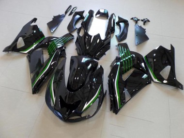 Carenado ZX14R ZZR 1400 06-11 - Brillante Negro con Verde Line